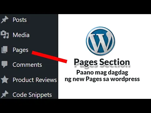 WordPress Admin Dashboard Pages Section - Paano gagamitin ang Pages section ng WordPress admin
