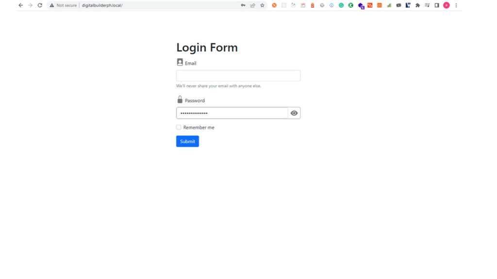 1 login form password input type