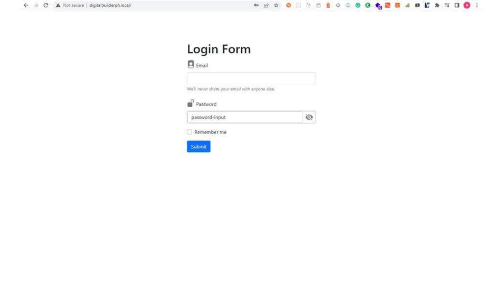 1 login form text input type