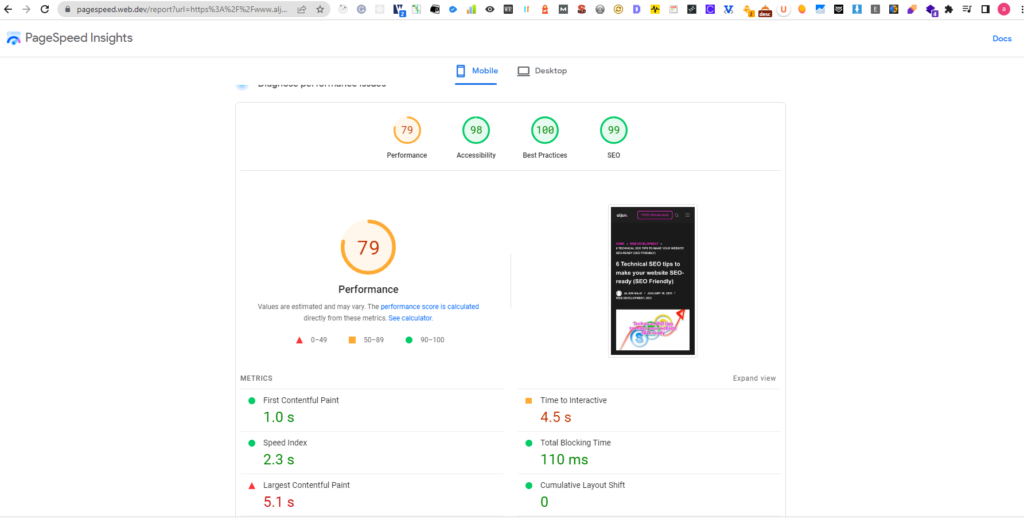 Website Loading Speed