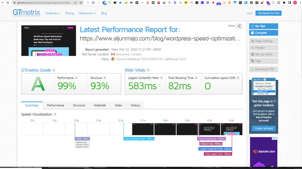 GTmetrix Website Testing