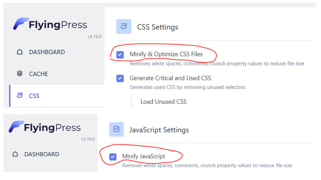 Minify CSS and JavaScript