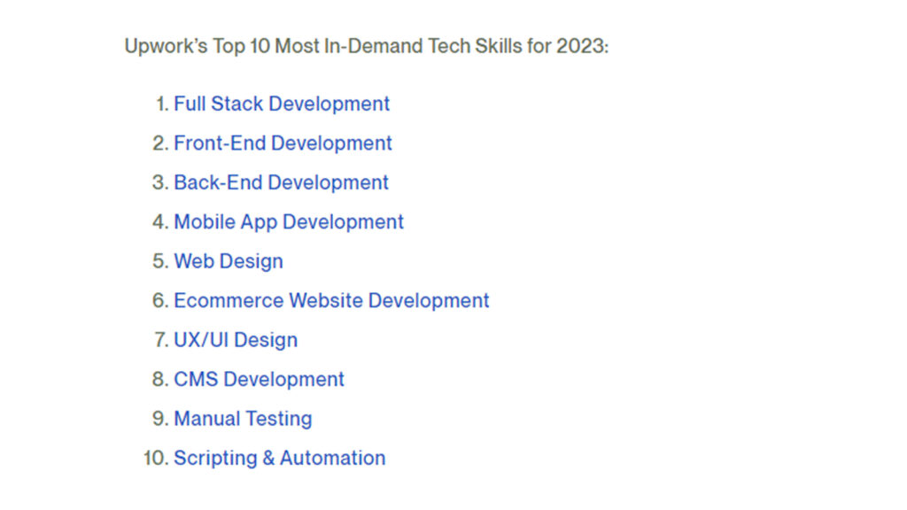Upwork’s Top 10 Most In-Demand Tech Skills for 2023