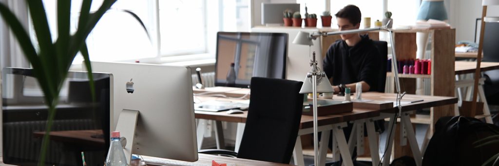 Man working in the office alone
