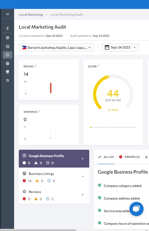 Monthly Google Business Profile Services 12 seranking local gmb audit