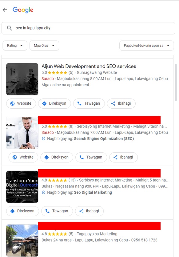 Local SEO Services 13 Google Map Pack Ranking Aljun Majo Freelance Web Developer and SEO specialist from Philippines 2
